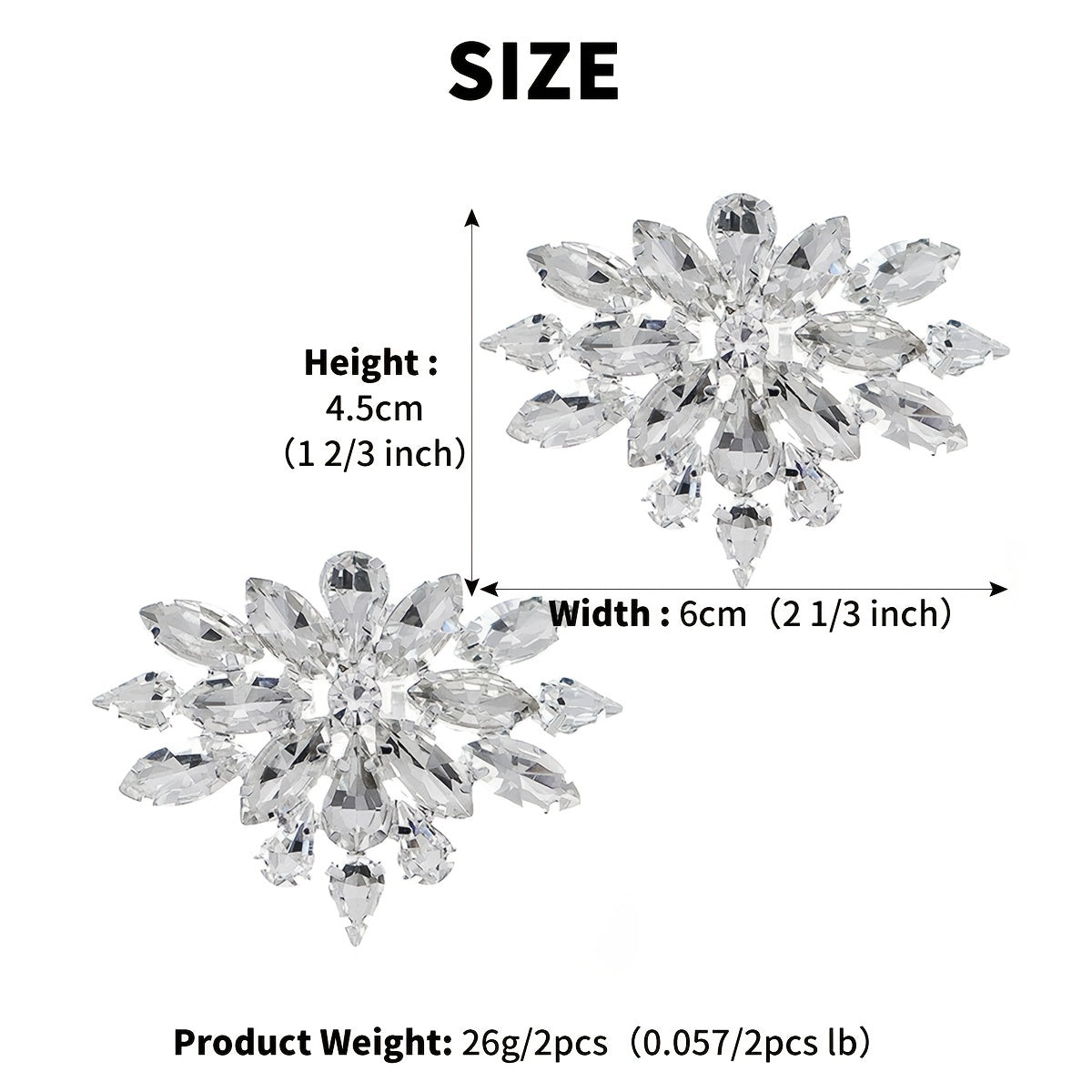 Rhinestone Crystal Shoe Clips Wedding Party Charms Buckle Decoration 1pair