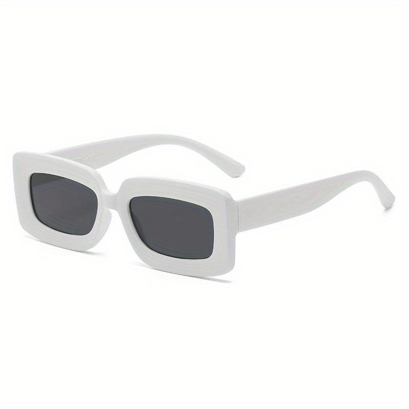 Vintage Square Frame Sunglasses Wide Temple UV400
