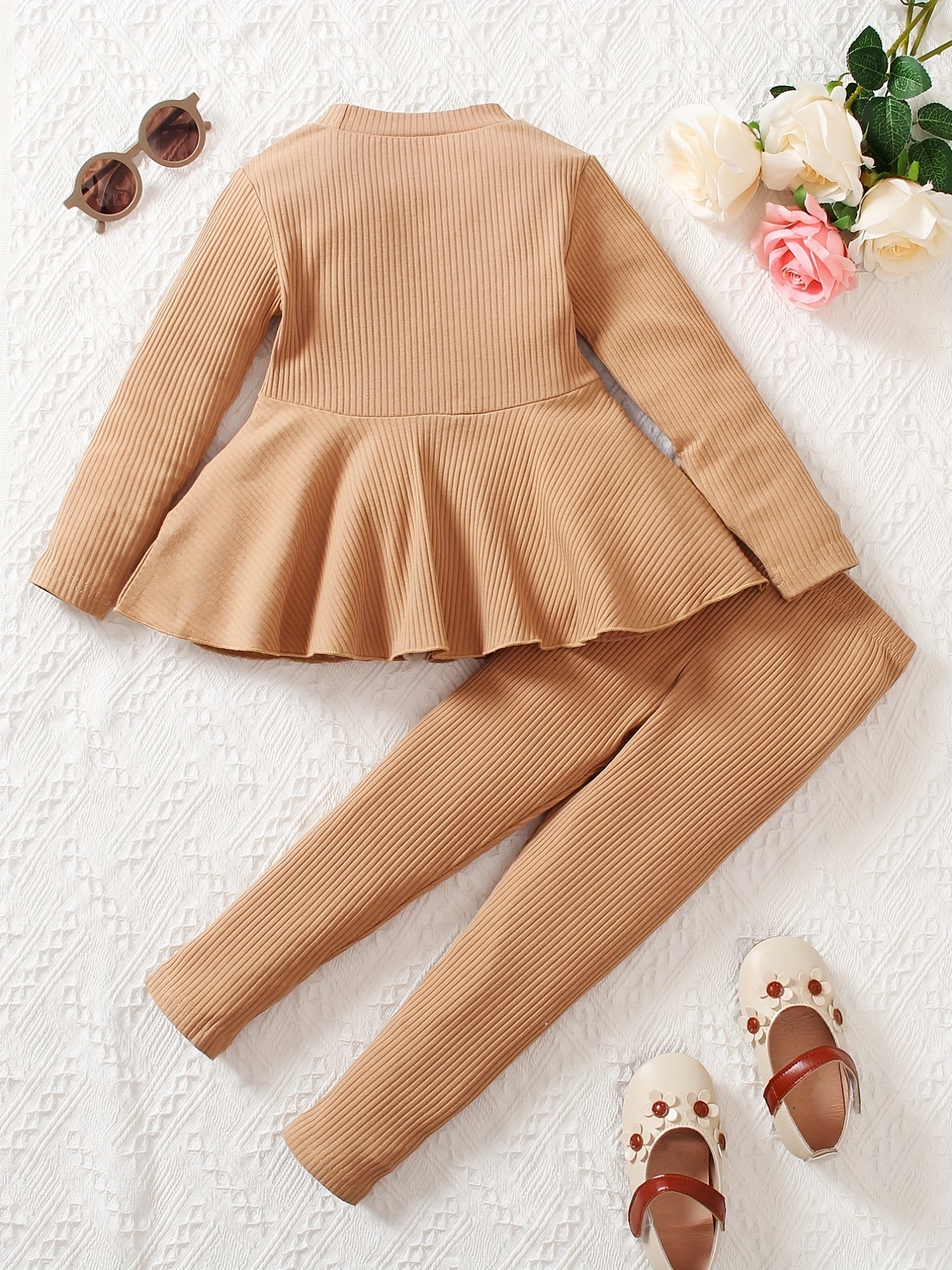 Girls Long Sleeve Top & Leggings 2pcs Set for Spring/Autumn