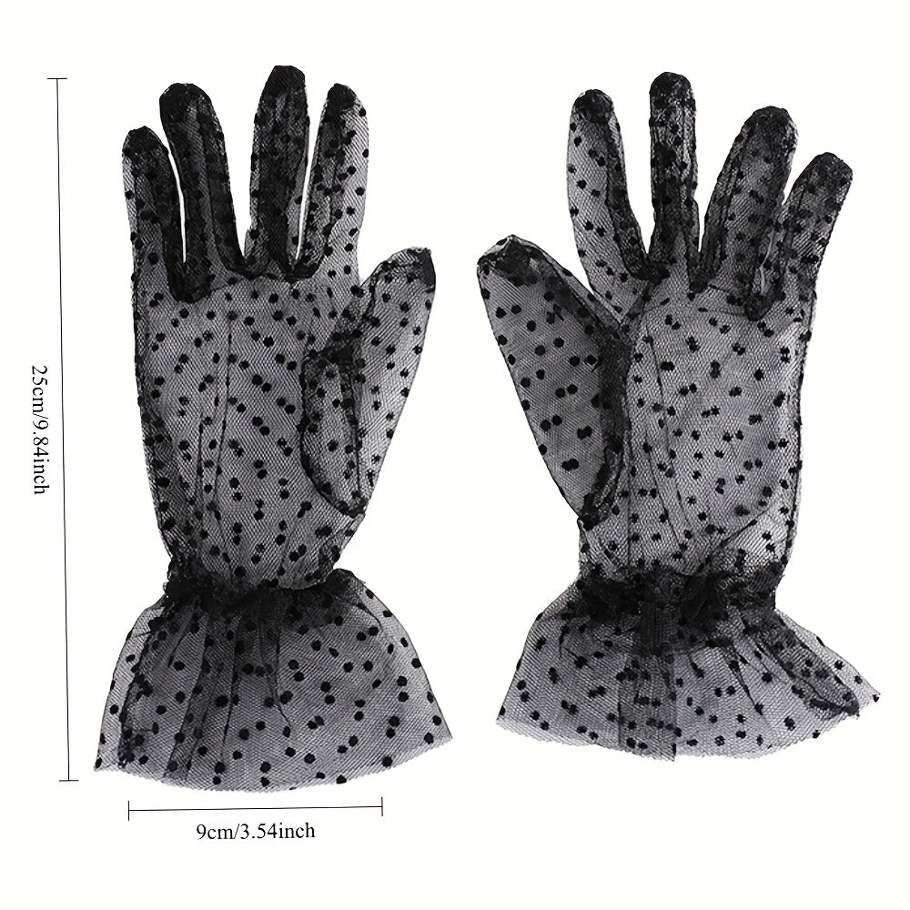 Sun Protection Mesh Gloves Short Summer Wedding Dressing Gloves