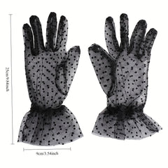 Sun Protection Mesh Gloves Short Summer Wedding Dressing Gloves
