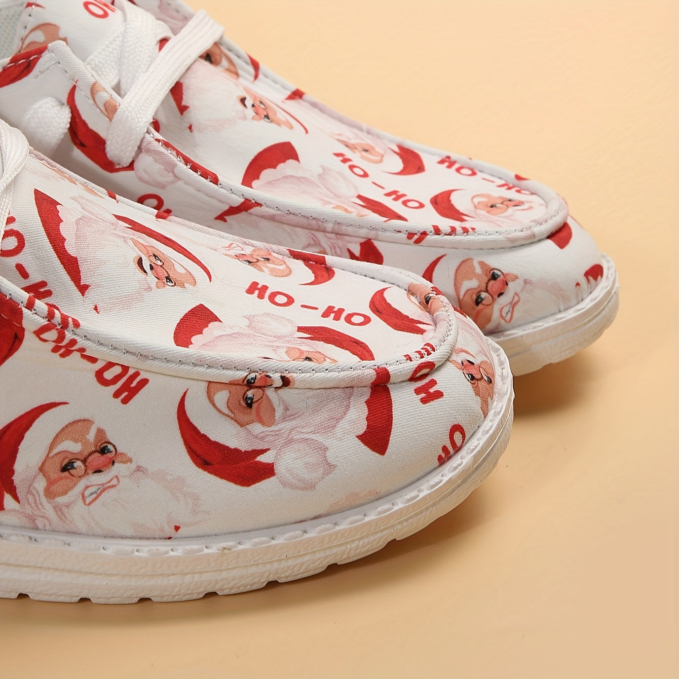 Christmas Elements Print Low Top Sneakers Lightweight Casual Shoes