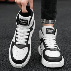 Men's High Top Street Style Skate Shoes Non Slip Lace Up Sneakers