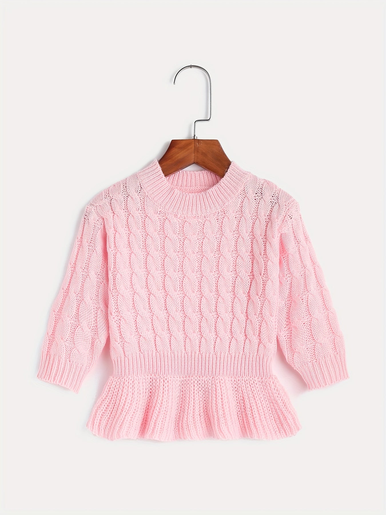 Toddler Girls Ruffle Skirt Pullover Knit Top