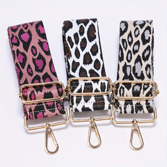 Leopard Crossbody HandBag Strap Nylon Wide Adjustable Long Snap Hook Clip Women
