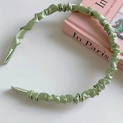 Sweet Satin Pleated Headband All Match Hair Hoop for Women Girls