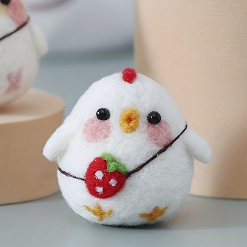 Chicken Wool Felt DIY Kit Embroidery Cloth Threads Needles Instructions