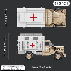 Military Ambulance Building Block Set - Educational DIY Toy