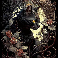 Rose Cat 5D Diamond Painting Set - DIY Frameless Embroidery Cross Stitch