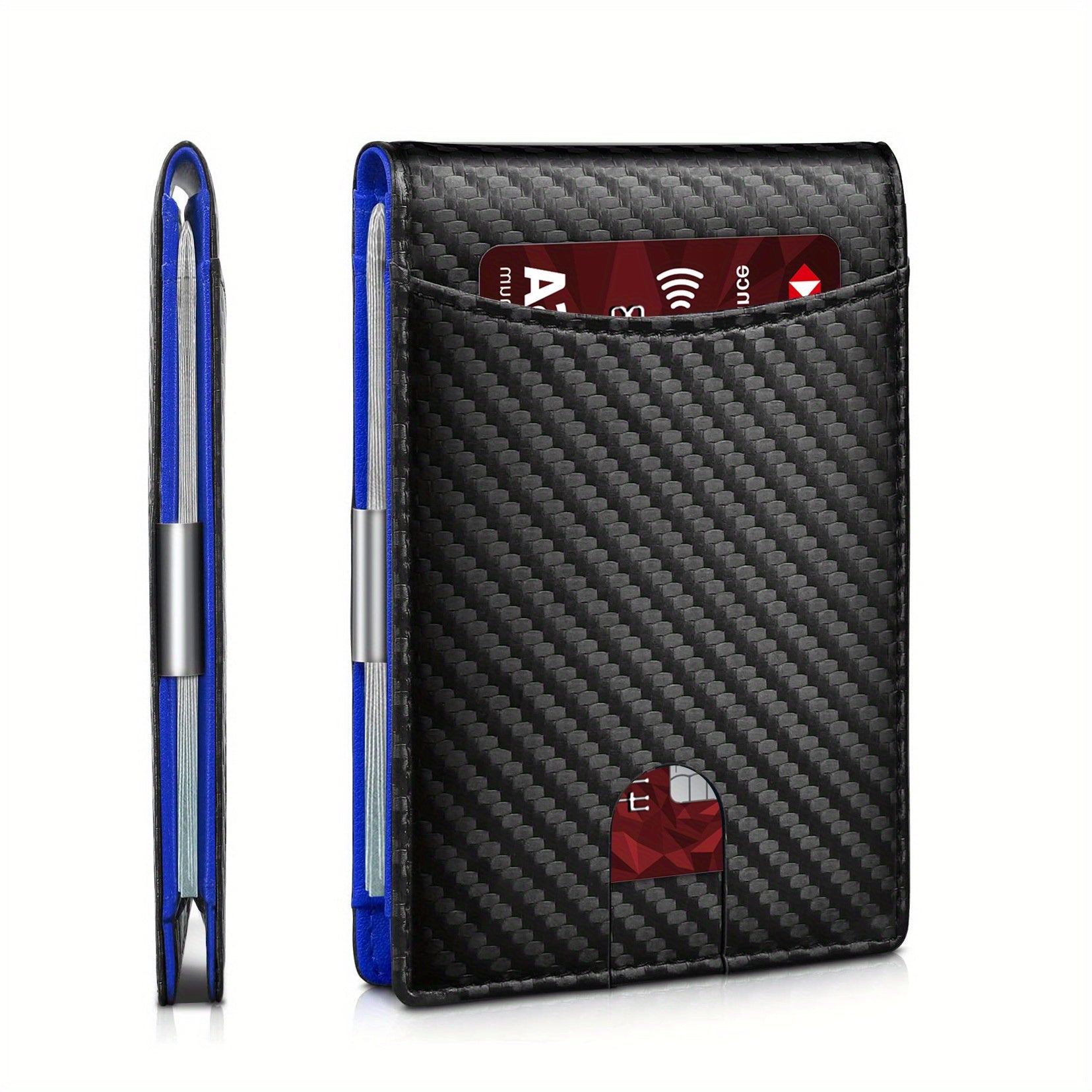 RFID Men's Carbon Fiber Wallet Anti Theft Shielding