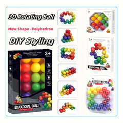 Autism Sensory Toy Inseparable Rainbow Ball Quiet Fidget Toy Gift