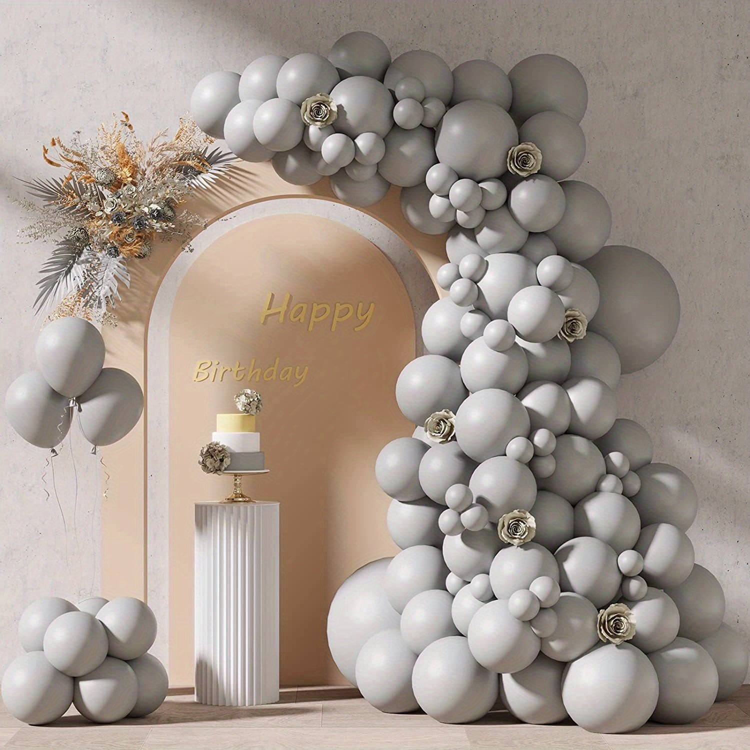 87pcs Gray Balloons Assorted Sizes for Garland Arch
