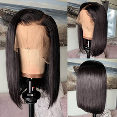 Straight Bob Lace Front Human Hair Wigs 13x4 Lace Frontal Bob Wigs Pre Plucked