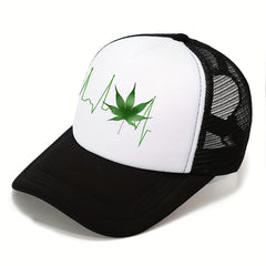 Leaf Print Breathable Sun Hat Outdoor Baseball Cap