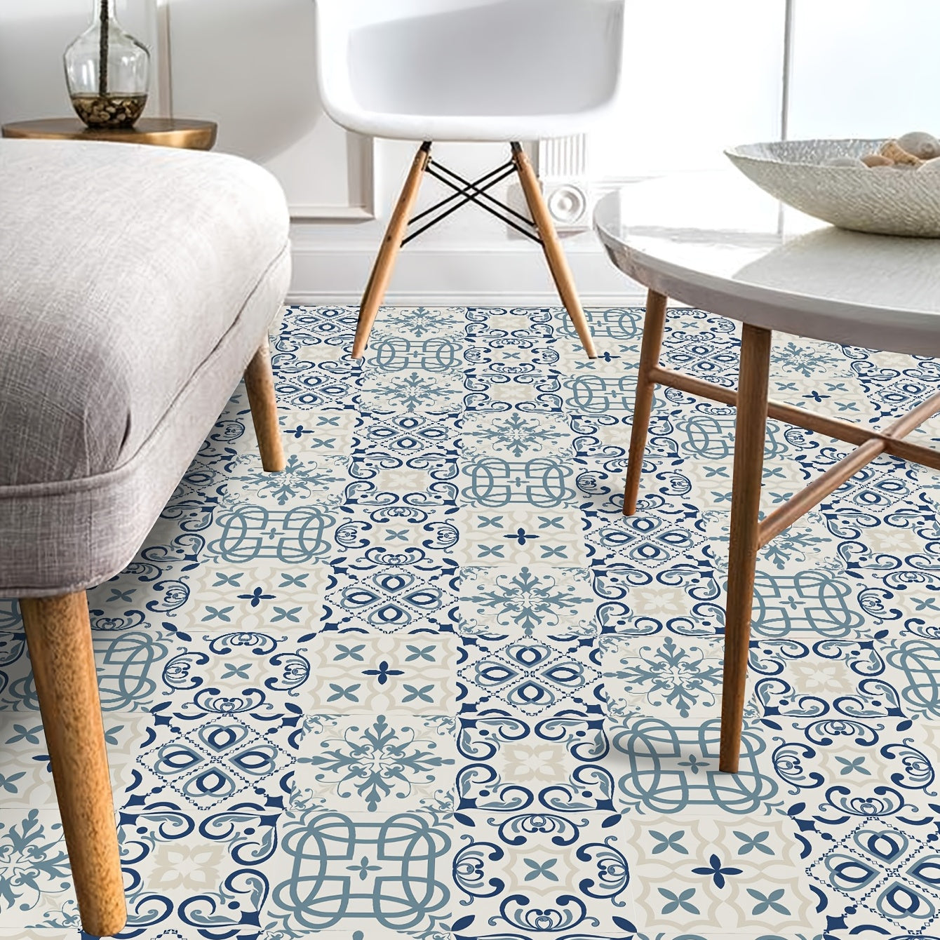 Stylish Moroccan Tile Stickers for Stair Transformation
