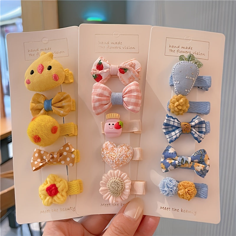Girls' Bow Flower Mushroom Heart Hair Clips