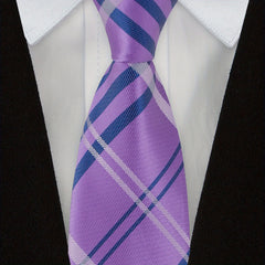 Men's Gingham Check Stripe Ties Business Neckties 8cm