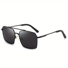 Men's Polarized Square Aviator Sunglasses Metal Frame UV Protection