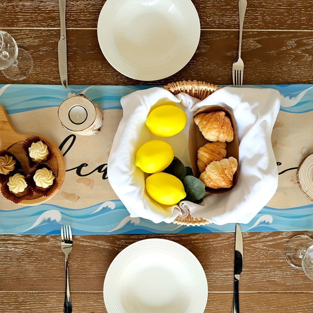 Sea Gnome Summer Table Runner Rustic Holiday Kitchen Decor 33.02x