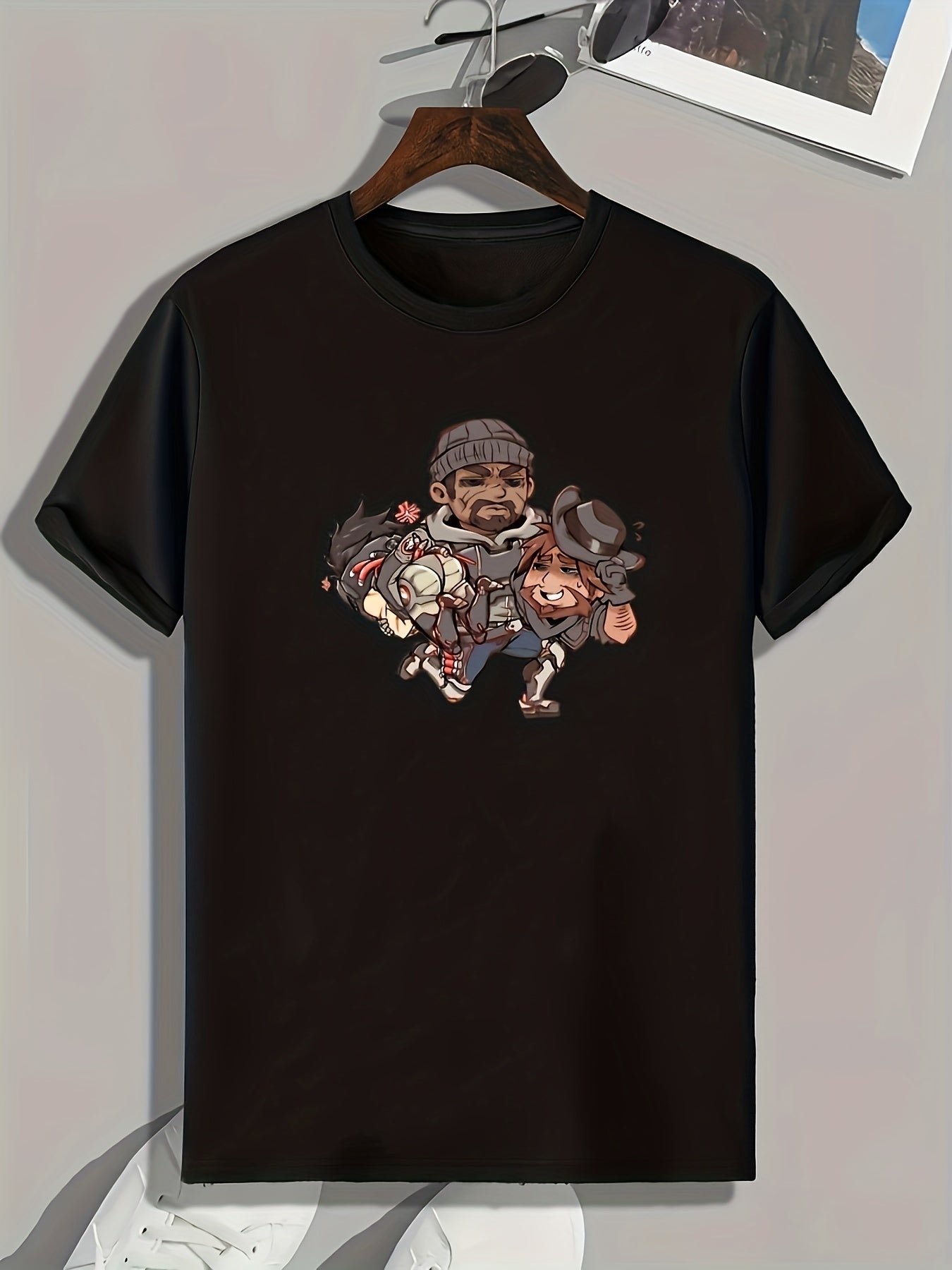 Anime Character Print Men's Graphic T-shirt for Summer