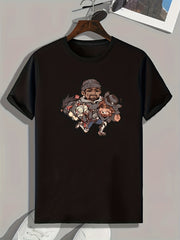 Anime Character Print Men's Graphic T-shirt for Summer