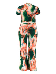 Tie Dye Crop Top & Sweatpants Set 2pcs Co ords