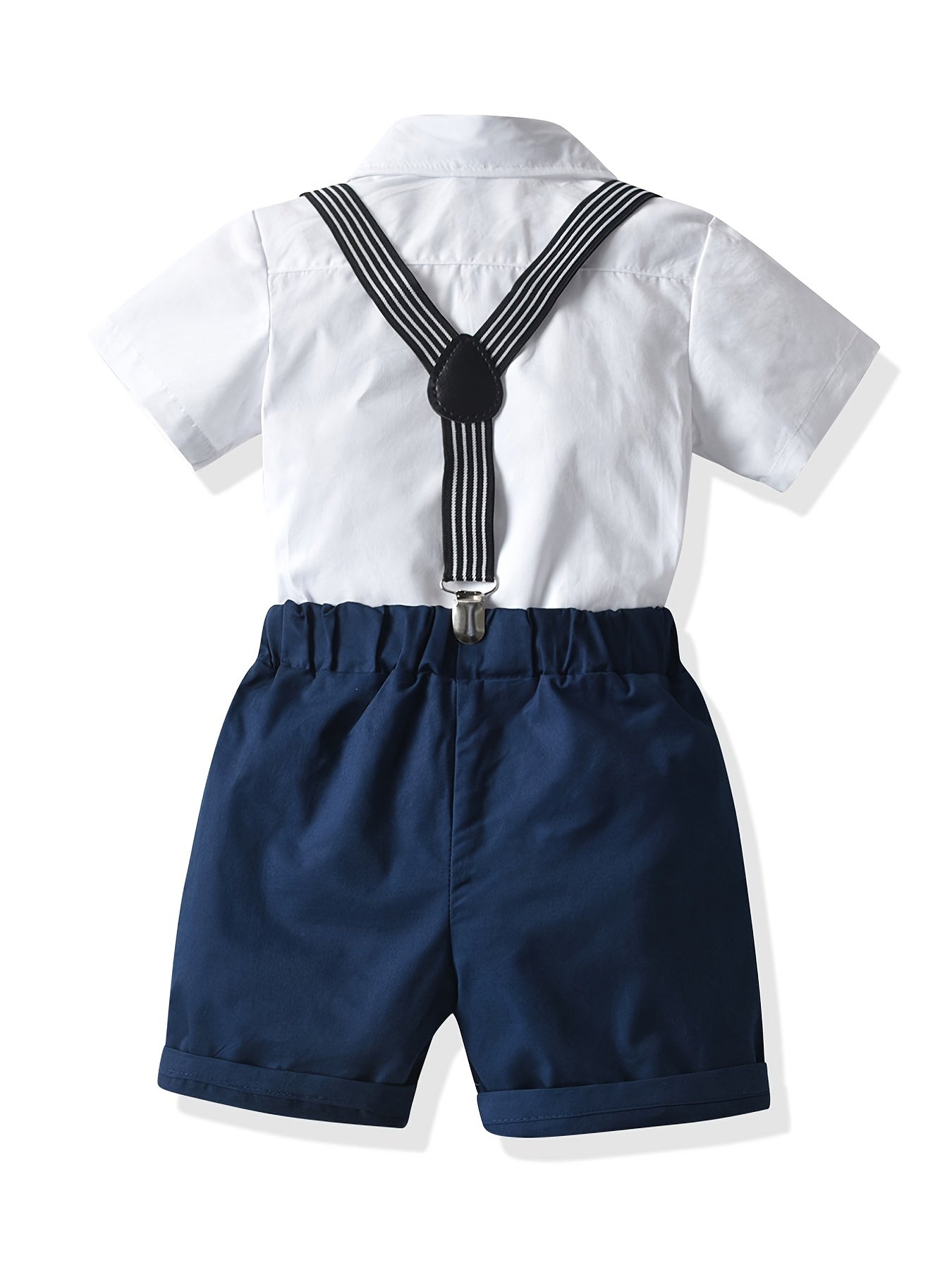 Boys Gentleman Outfit Button Bowtie Shirt & Shorts Set
