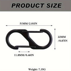 5pcs S Carabiner Clip Snap Hooks For Keychain Fishing Camping Outdoor Sports