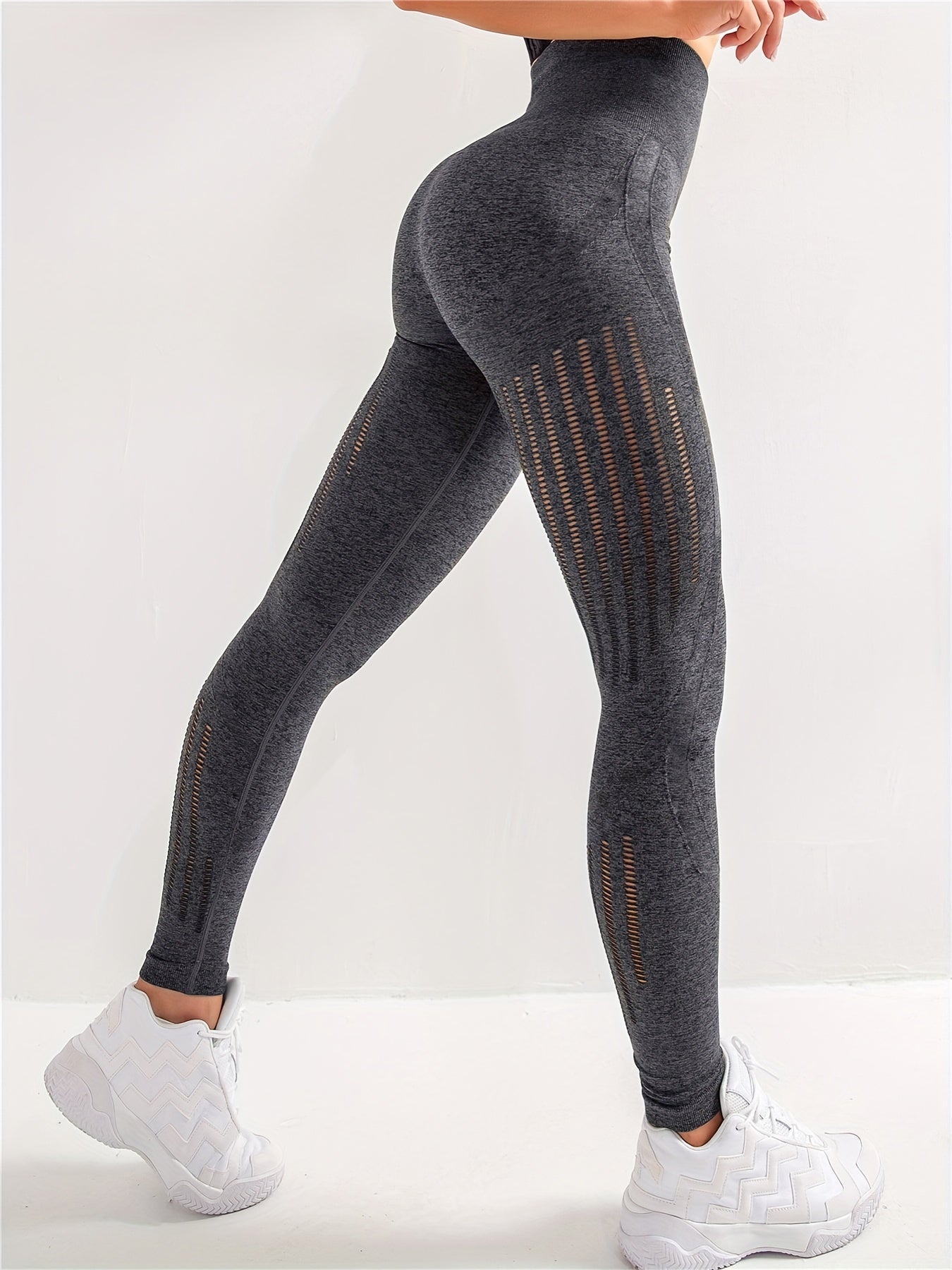 High-Waist Hollow Out Sports Leggings for Women