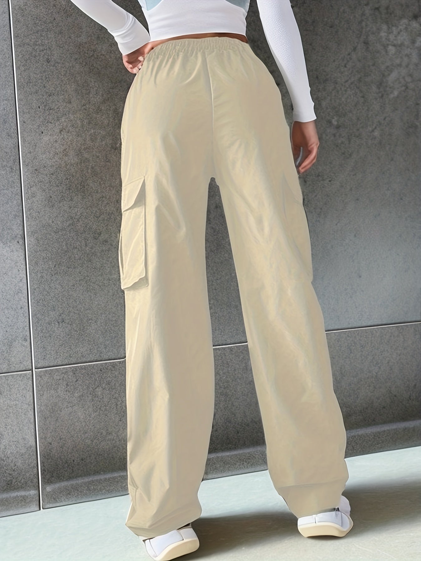 Cargo Pants High Waist Straight Leg Casual Wide Leg Pants