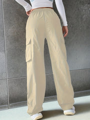 Cargo Pants High Waist Straight Leg Casual Wide Leg Pants