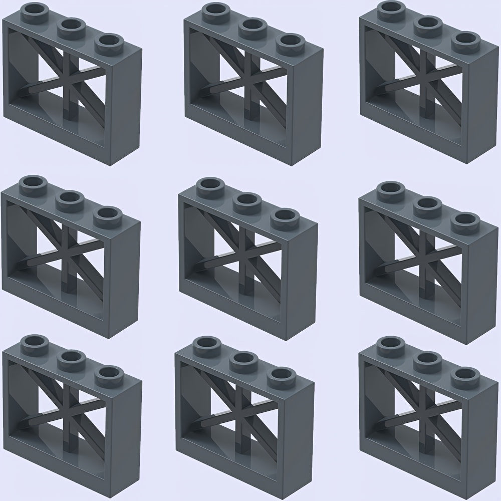 9pcs Building Block Fence Wall Set for DIY Animal Scene Play