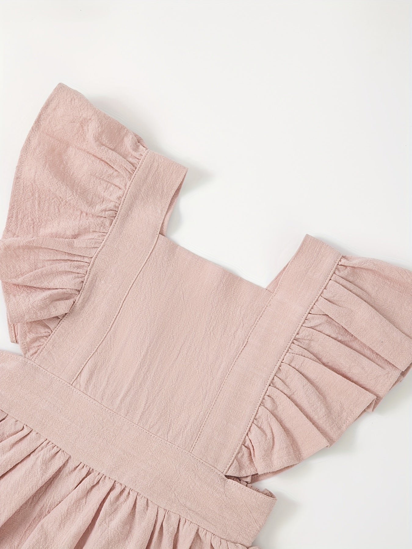 Girl's Flutter Sleeve Overall Dress