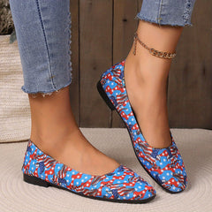 Women's Egle Flag Flats Slip On Shoes for 4th of July