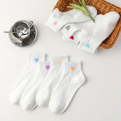8 Pairs Heart Print Socks Women's Stockings