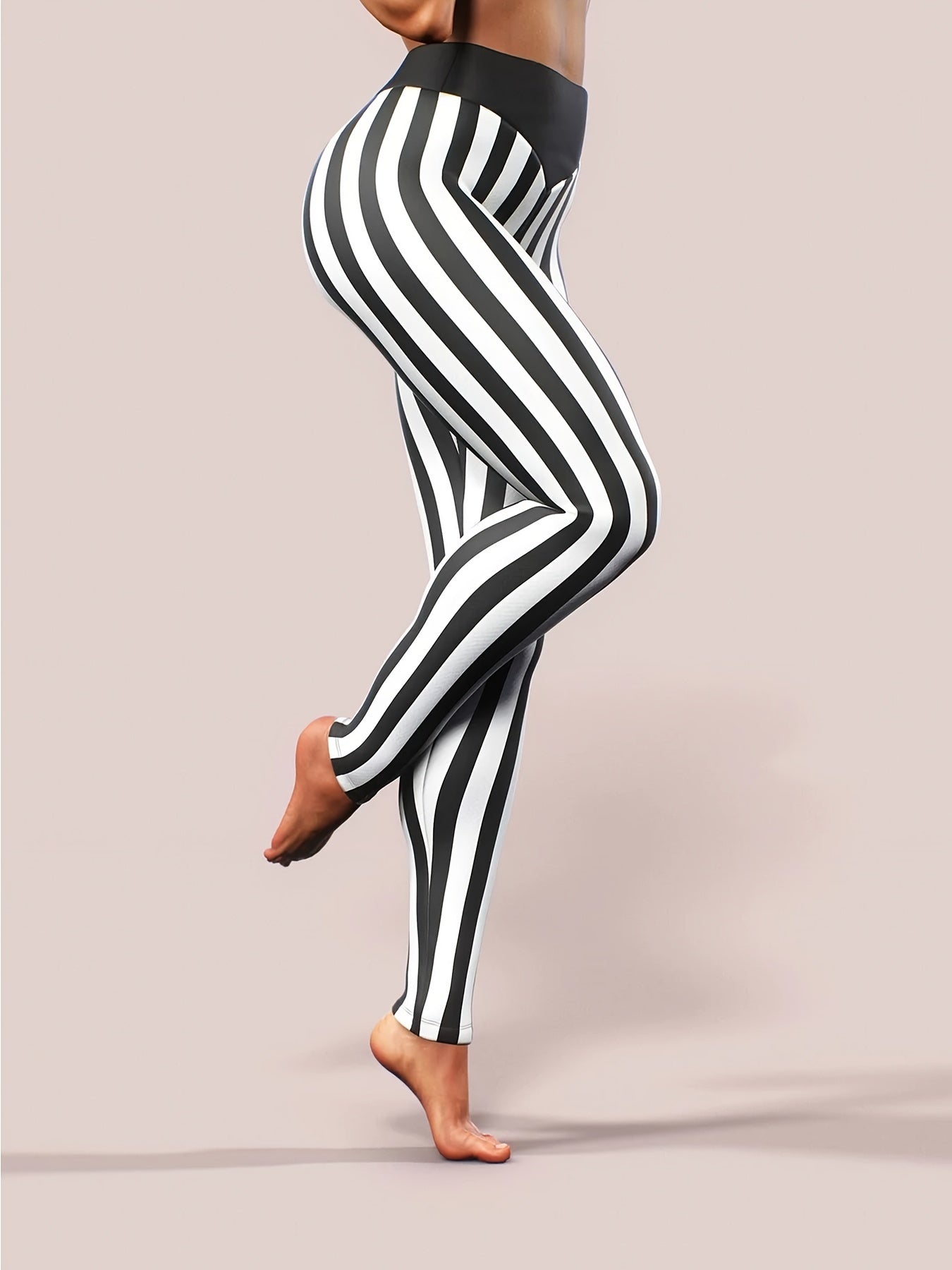 Striped Stretch Fitness Leggings