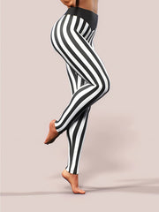 Striped Stretch Fitness Leggings