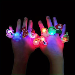 10pcs LED Colorful Glowing Rings - Fun Christmas Party Toy