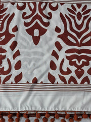 Graphic Print Pom Pom Trim Short Sleeve Cover Up