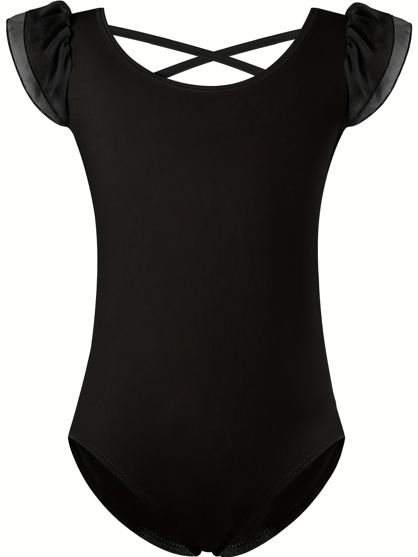 Girls Flutter Short Sleeve Ballet Leotard 95% Cotton