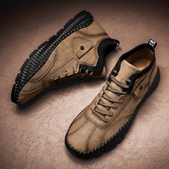 Men's Casual Stitch Solid Low Top Lace up Boots
