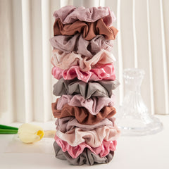12pcs Soft Silk Hair Scrunchies For Women Girls, Stain Scrunchie Bundle