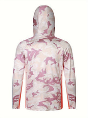 Men's UPF 50 Sun Protection Hoodie Mask Long Sleeve Quick Dry Top
