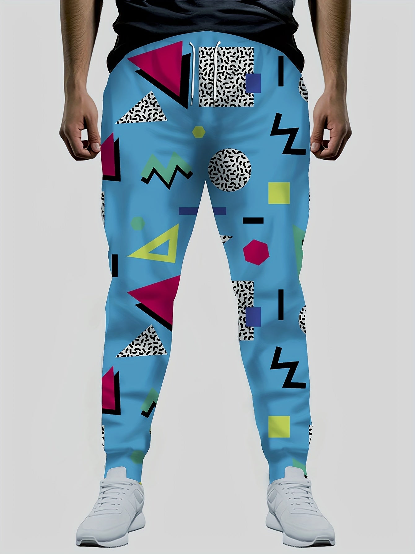 Geometric Pattern Men's Drawstring Sweatpants Jogger Pants
