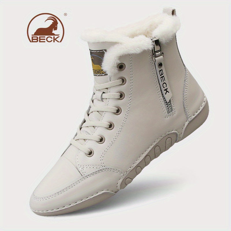 Women's Winter Fleece Lined Outdoor Boots Zipper Anti slip Ankle Boots