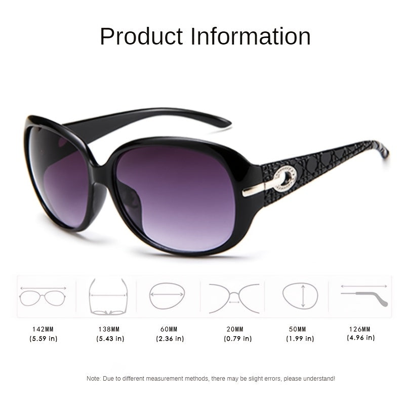 Women's Oval Sunglasses Large Frame Sunscreen Vintage Shades