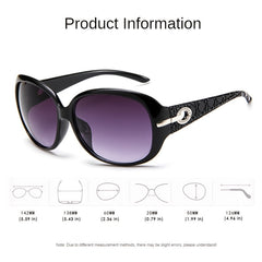 Women's Oval Sunglasses Large Frame Sunscreen Vintage Shades