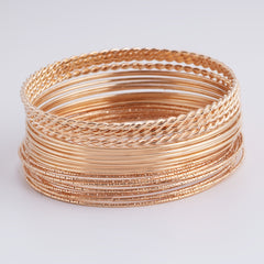 24pcs Exaggerated Spiral & Flower Pattern Bangle Set