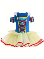 Girls Cold Shoulder Princess Tutu Ballet Leotard Dress