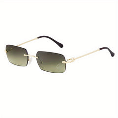 Square Rimless Sunglasses Men's Driving Sunglasses